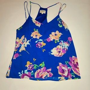 Everly royal blue floral blouse
